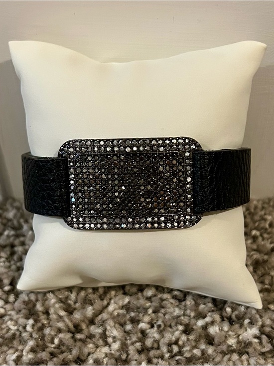 Jewelry - Black Crystal Accent Leather Bracelet - Women's Fashion Bracelet